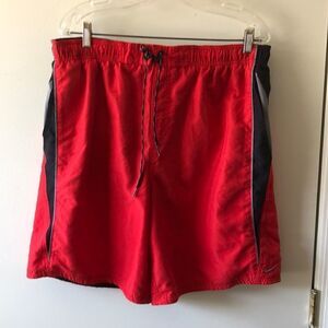 Nike Mens Swim Trunks Size XL Red/black. GUC
